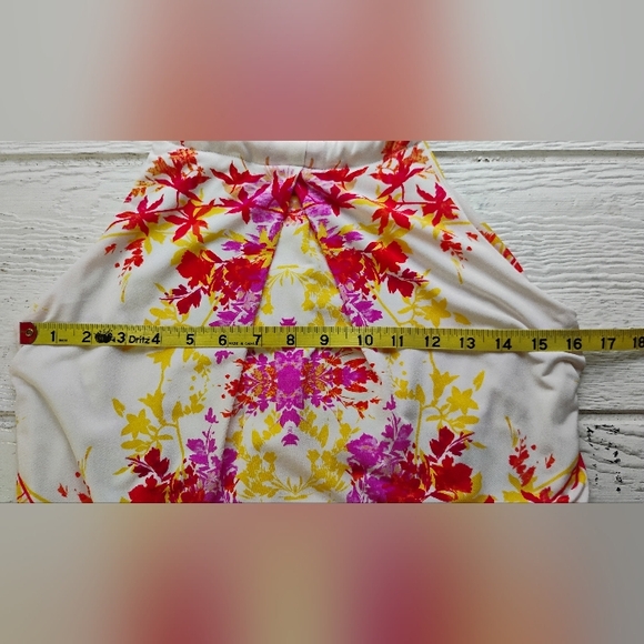 Bisou Bisou Dress Romper Halter Style Slip-on Women's Sz 4 Floral Print - Picture 3 of 12